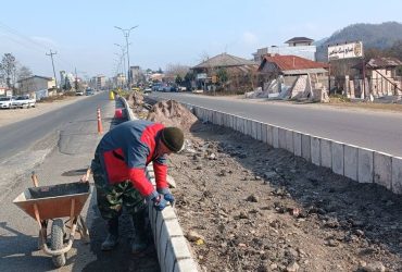 عملیات اجرایی پروژه زیرسازی و جدول‌گذاری بلوار ولایت